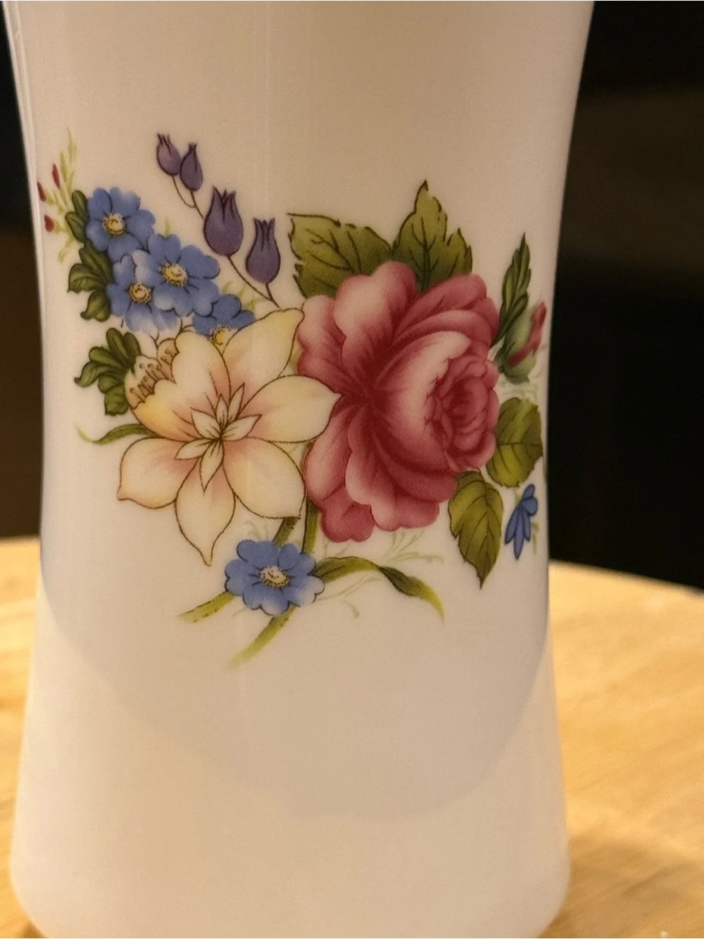 White Floral Porcelain Vase by Royal Vale made in England
